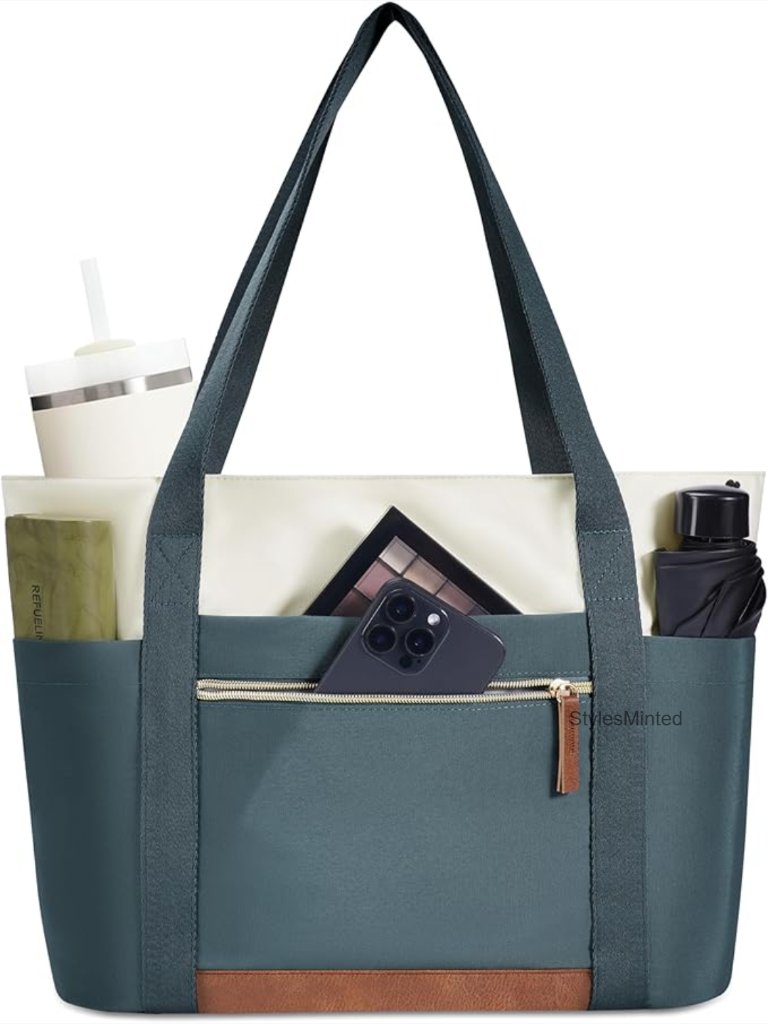 Large Tote Bag For Work Travel Lightweight Laptop Bag With Compartments Cup